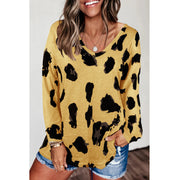 Looty Lush Loose Long-Sleeved Printed T-Shirt Top