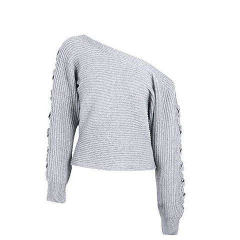 One-neck loose pullover sweater