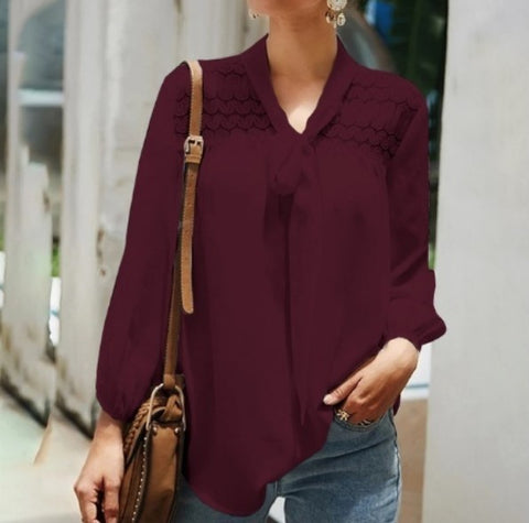 Looty Lush Solid color lace up T-shirt