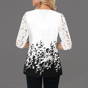 Looty Lush V-neck lace-up printed t-shirt