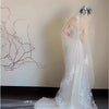 Satin Lace Wedding Veil Tube Top Fishtail Wedding Dress Looty Lush