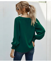 Looty Lush Lace V-neck Long-Sleeved Chiffon Shirt