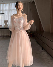 Pink Bridesmaid Dress New Summer Fairy Temperament Korean Wedding Sisters Dress Looty Lush