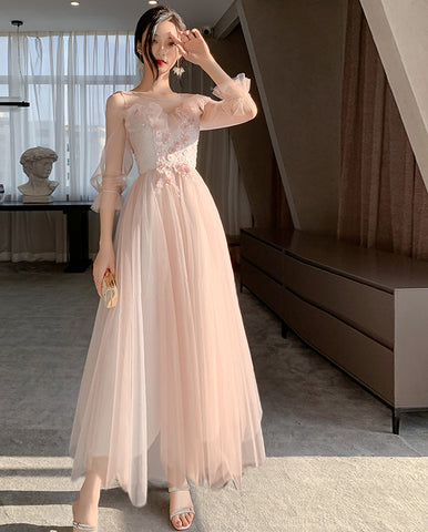 Pink Bridesmaid Dress New Summer Fairy Temperament Korean Wedding Sisters Dress Looty Lush