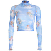 FLYING ANGELS LONG SLEEVE MESH TOP