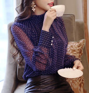 Looty Lush Ladies polka dot lace bottoming shirt