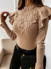 Looty Lush Round neck lace bottoming shirt