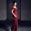 Fashion Bride Wine Red Engagement Wedding Back-to-door Casual Dress Small Looty Lush