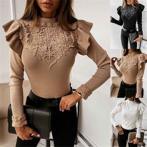 Looty Lush Round neck lace bottoming shirt