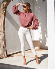 Looty Lush Long sleeve ruffled chiffon T-shirt