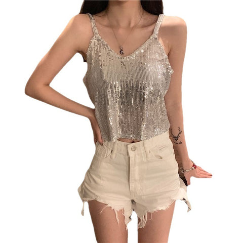 V-neck Inner Match Glitter Camisole