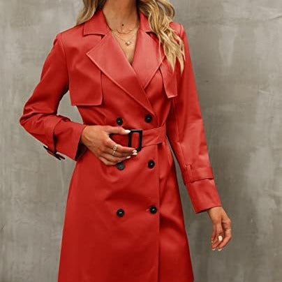 European And American Autumn Women's Double Breasted Fashion Casual Trench Coat Looty Lush