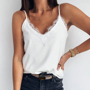 Looty Lush Lace V-neck solid color top