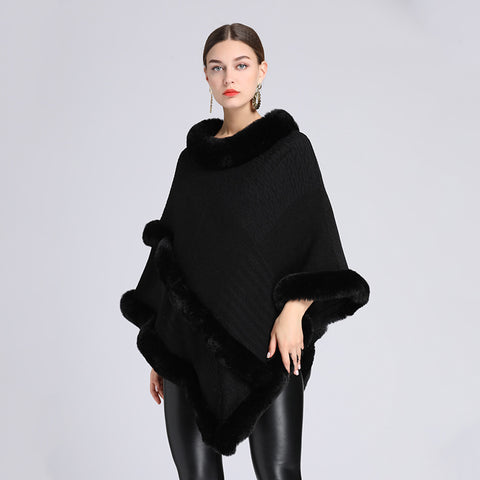 Imitation Rex Rabbit Fur Collar Cape And Shawl Looty Lush