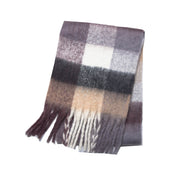 Women's Scarf Autumn And Winter New Thick Beard Color Four-grid Looty Lush