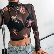 FLYING ANGELS LONG SLEEVE MESH TOP