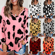 Looty Lush Loose Long-Sleeved Printed T-Shirt Top