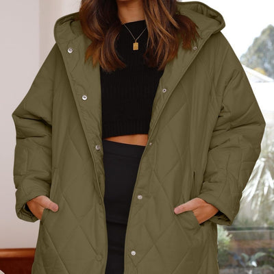 Diamond Quilted Hooded Lightweight Jacket For Women Looty Lush