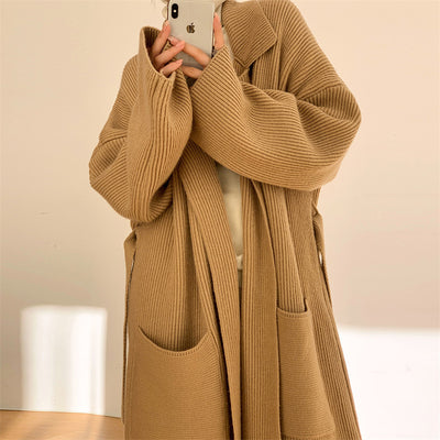 Long Thickened Sweater Women's Coat Loose Knitted Cardigan Looty Lush