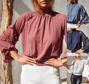 Looty Lush Long sleeve ruffled chiffon T-shirt