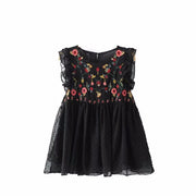 Looty Lush Seersucker embroidered sleeveless top