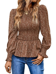 Looty Lush Long Sleeve Tunic Printed Shirt Top