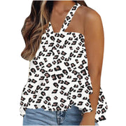 Looty Lush Women's Fashion Halter Ruffled Sleeveless Top