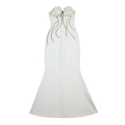 European And American Fashion New Style Temperament Socialite Flower Chain Strapless Long Type Evening Dress Looty Lush