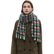 European And American Autumn And Winter Bristle Short Beard Small Plaid Scarf Shawl Looty Lush