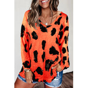 Looty Lush Loose Long-Sleeved Printed T-Shirt Top