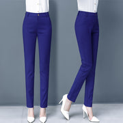 Blue Suit Pants Spring Women's High Waist Career Figure Flattering Drape Skinny Pants Looty Lush