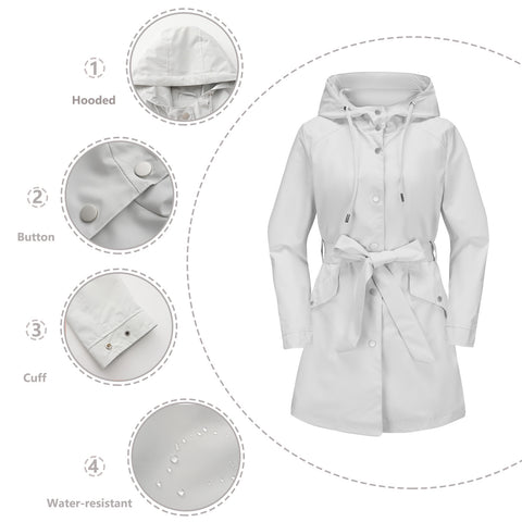 Spring And Autumn New Hooded Waterproof Coat Containing Belt Thin Looty Lush