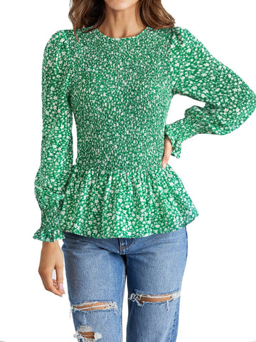 Looty Lush Long Sleeve Tunic Printed Shirt Top