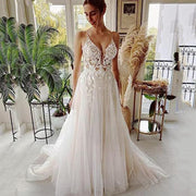 Women's Wedding Dress Lace Strap Backless Looty Lush