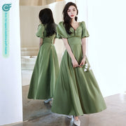 2024 Avocado Green Sisters Group Dress Skirt Women Satin Spring Looty Lush