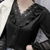 Lace Stitching V-neck Bottoming Blouse Western Style All-match Shirt Shirt Women