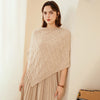 Women's Round Neck Pullover Cloak Cashmere Shawl Three-dimensional Twisted Pattern Looty Lush