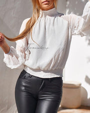 Looty Lush Long sleeve ruffled chiffon T-shirt