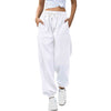 Women's Loose Leisure Sports Drawstring Wide Leg Ankle Banded Pants Looty Lush