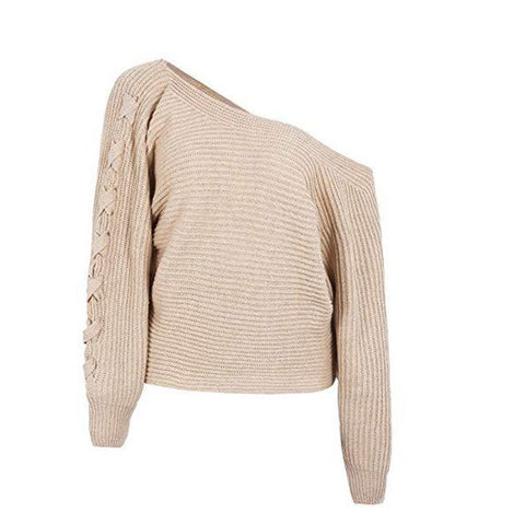 One-neck loose pullover sweater