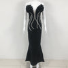 European And American Fashion New Style Temperament Socialite Flower Chain Strapless Long Type Evening Dress Looty Lush