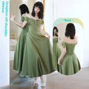 2024 Avocado Green Sisters Group Dress Skirt Women Satin Spring Looty Lush