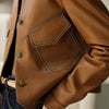 Coat Collar Buckle Leather Women's Short Slim-fitting Biker Looty Lush