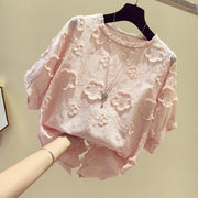 Sweet Cover Belly Slimming Lace Blouse Top