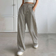 Women's Clothing Striped Casual Trousers Straight-leg Pants Looty Lush