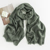 Herringbone Pattern Monochrome Artificial Cashmere Scarf Women's Simple Casual Style Tassel Warm Shawl Looty Lush