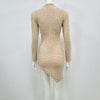 Heavy Industry Pearl Rhinestone Stretch Side Seam Tassel Short Dress Looty Lush