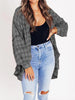 Autumn And Winter New Women's Tassel Long-sleeved Top Loose Casual Plaid Shirt Coat Women Looty Lush