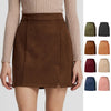 Autumn And Winter Suede A- Line Korean Style High Waist Fashion Sexy Skirt Looty Lush