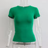 Basic Style Round Neck Short Sleeve Women's Tight Sexy Looty Lush